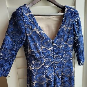 Eliza J Blue floral Embroidered dress - size 8